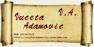 Vuceta Adamović vizit kartica